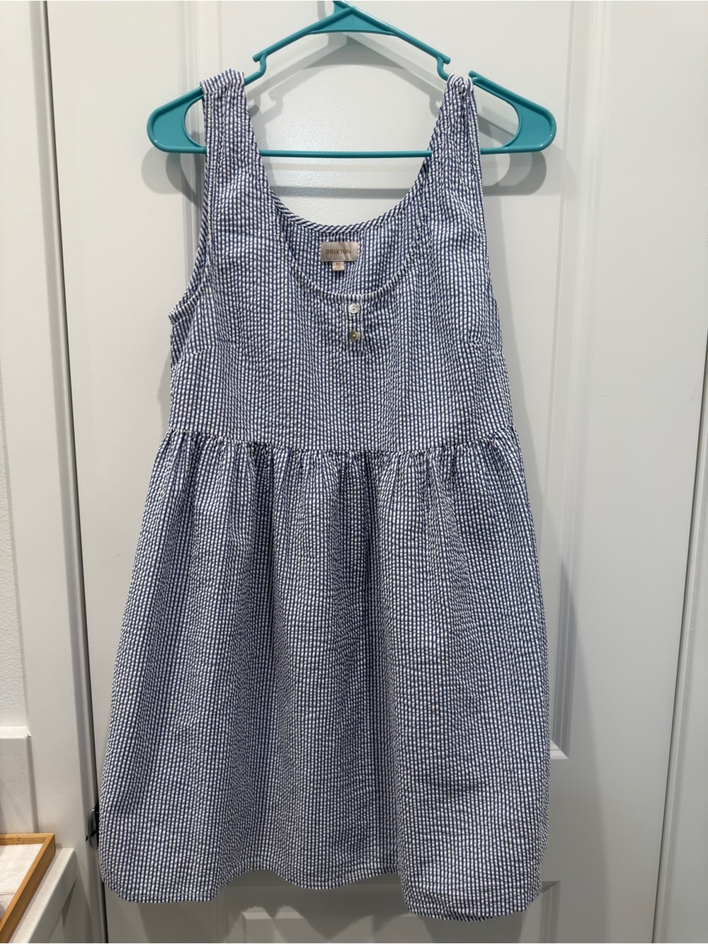 Brixton Blue & White Seersucker Sleeveless Sundress